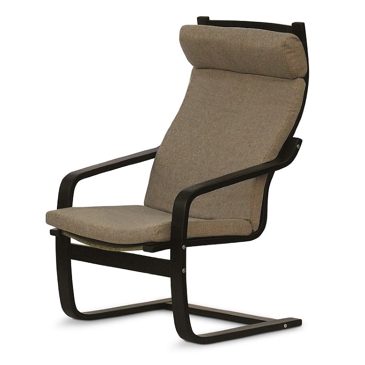 Кресло "Бристоль" венге, серо-коричневый, с подушкой