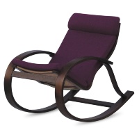 Кресло-качалка "York" (Йорк) орех, фиолетовый, с подушкой