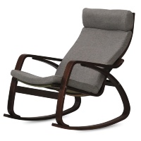 Кресло-качалка "Бристоль" орех, серый, с подушкой