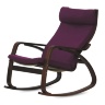 Кресло-качалка "Бристоль" орех, фиолетовый, с подушкой